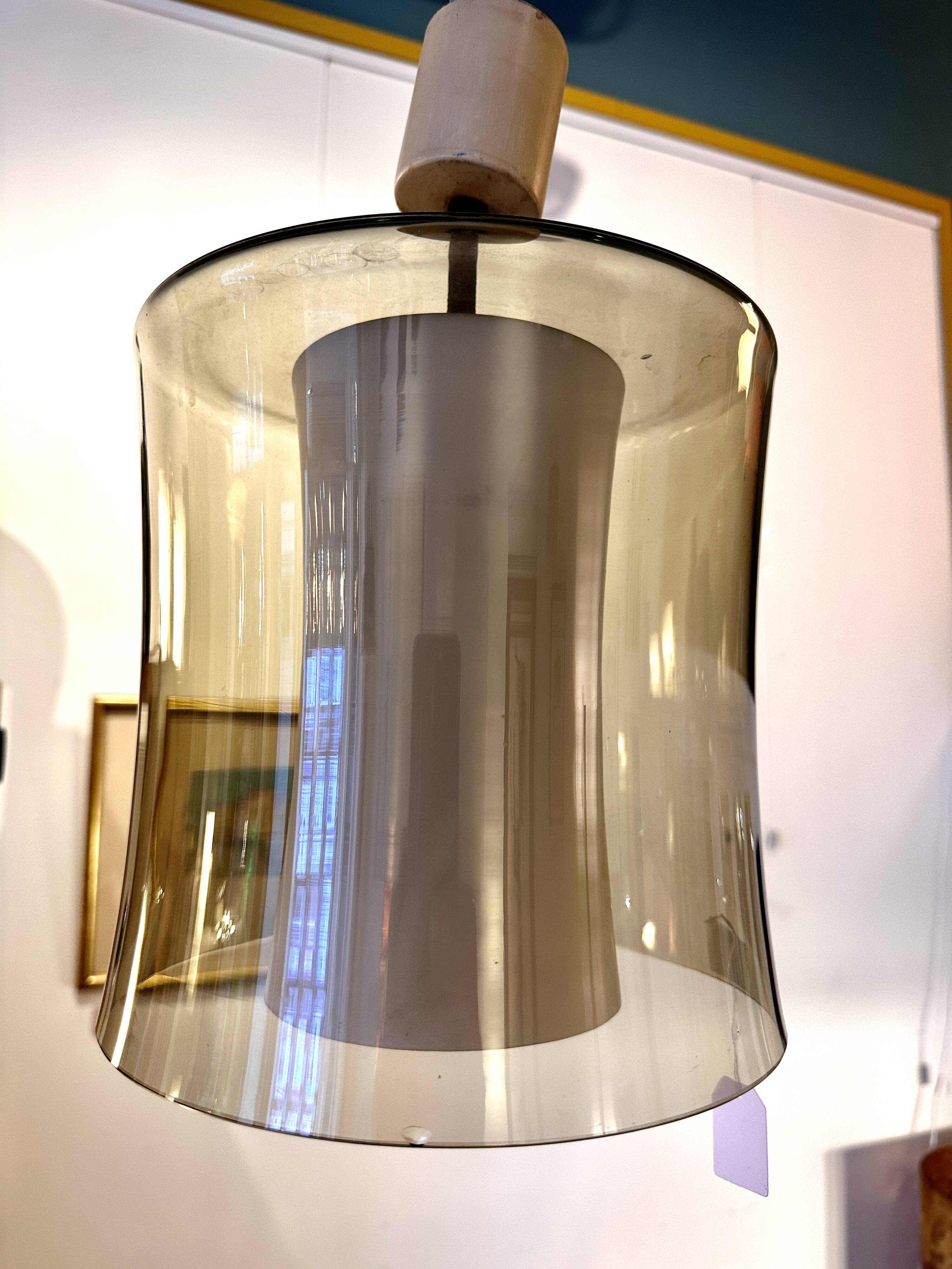 Suspension vintage verre et opaline