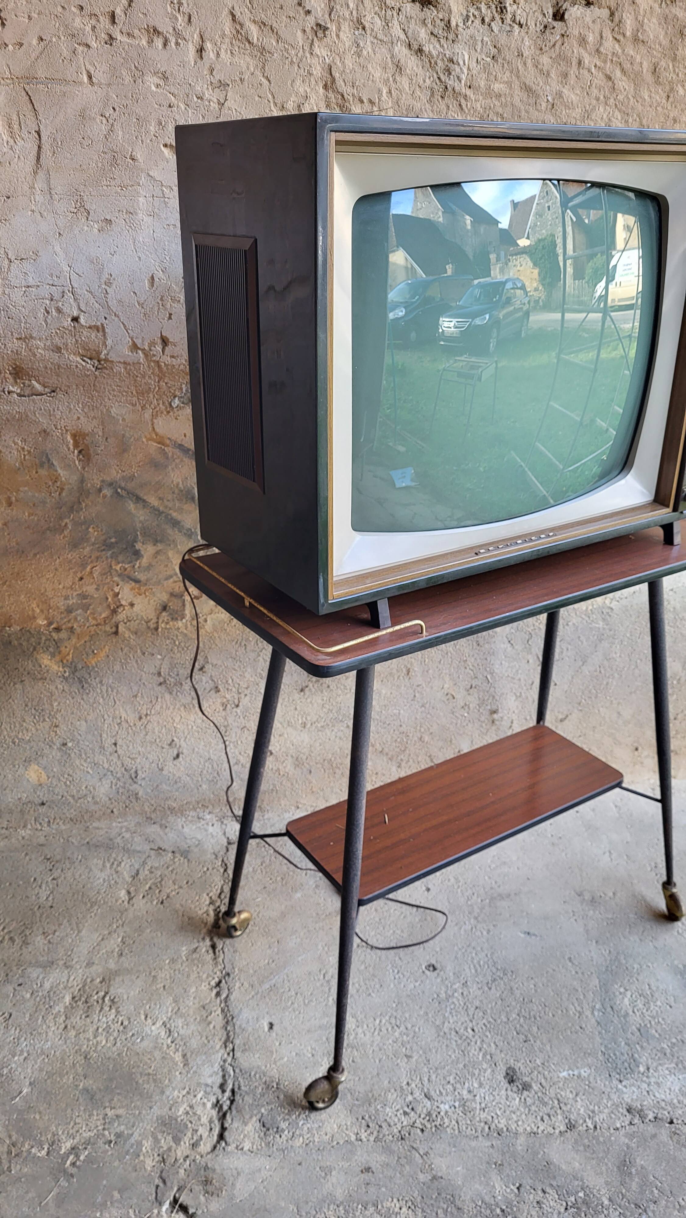Vintage television & its furniture