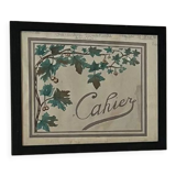 Watercolor decorated with leaves made by Renée Billette in 1912