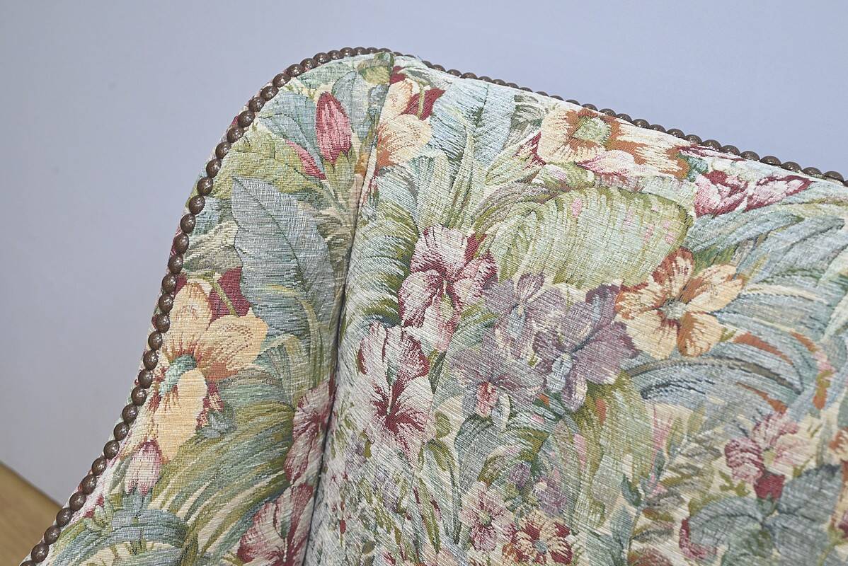 Importante Banquette de Propriété à Tissu fleuri, époque Louis XIV – Début XVIIIe