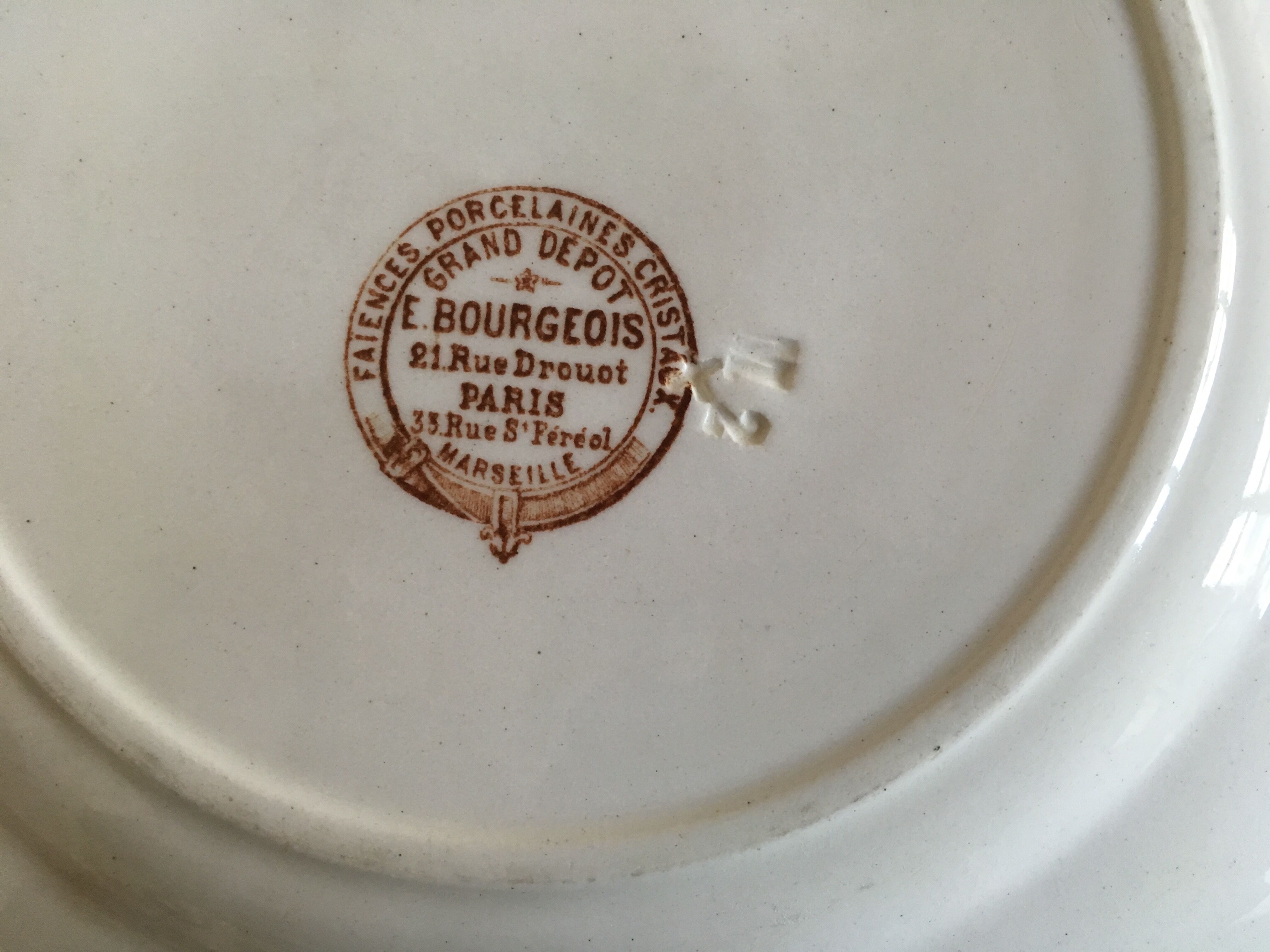 Set of plates made of iron earth 19th flowers and birds