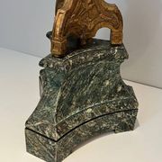Large Gilded Carved Wooden Candelabrum on Patinated Base, French Work, v
