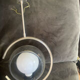 Modernist suspension 1970. Chrome and smoked globe.