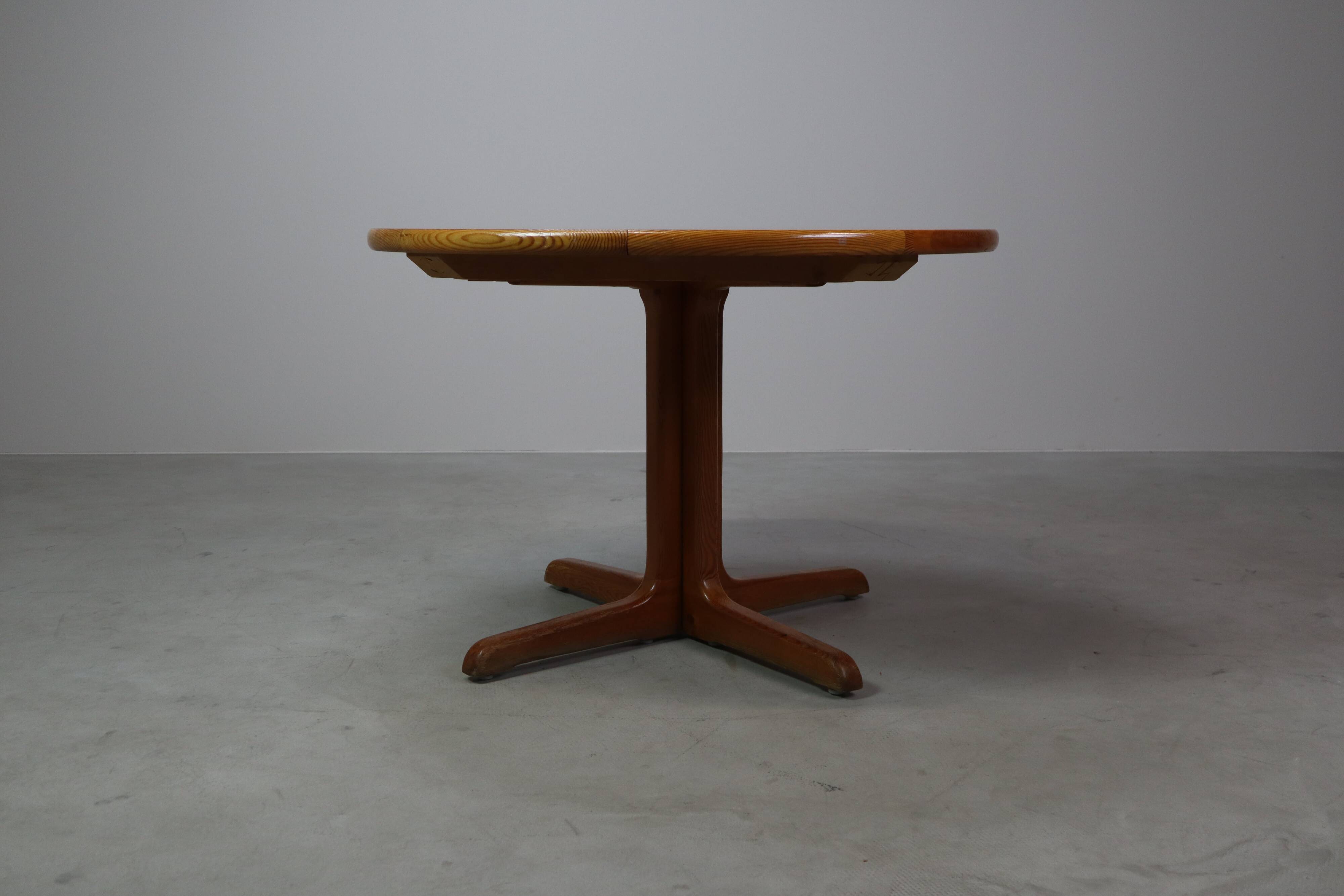 Scandinavian solid pine extendable dining table