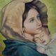 Oil painting on canvas Virgin and Child portrait 1940 - 102/72cm