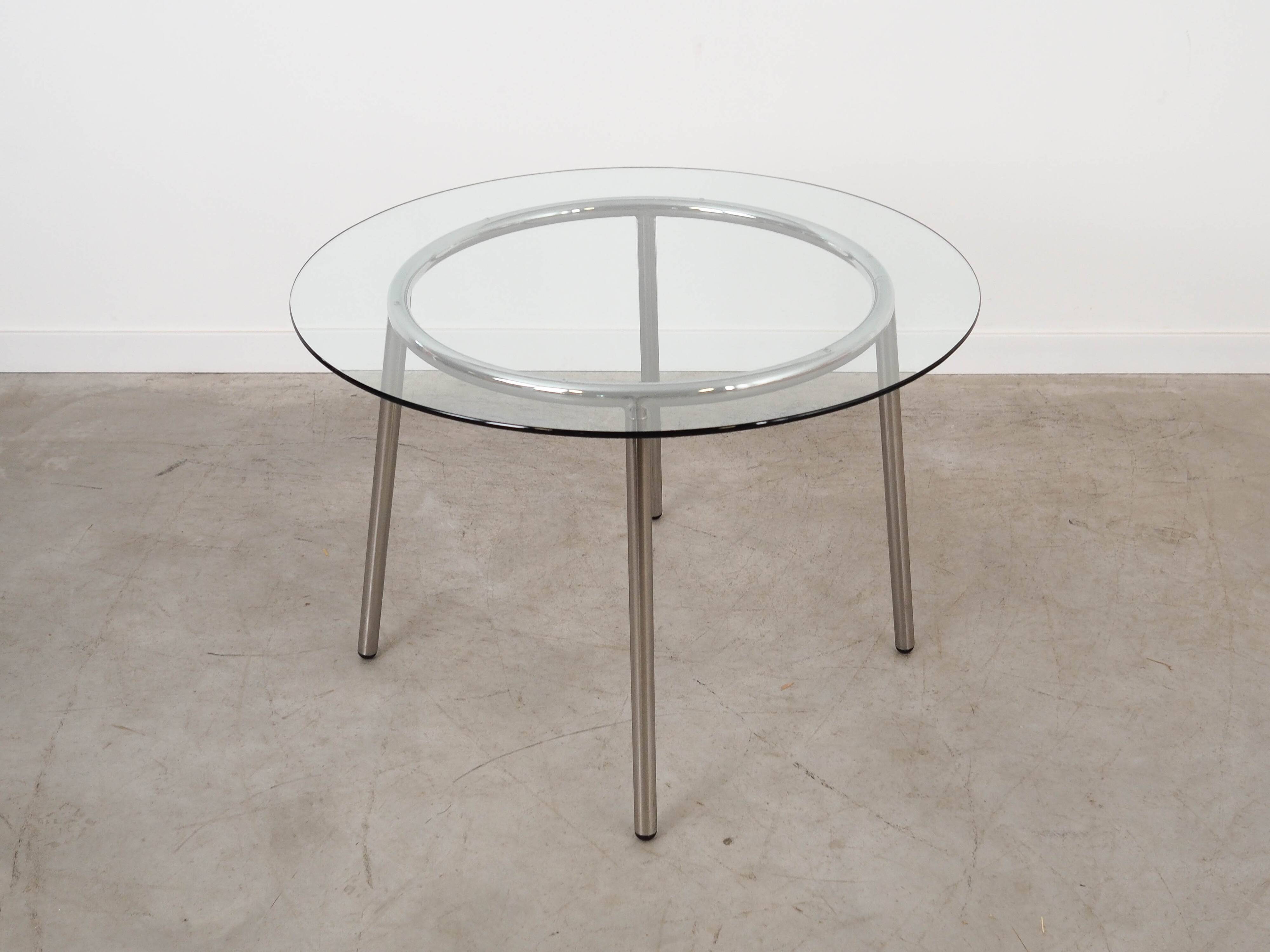Glass table, Italian design, 1980s, made in Italy