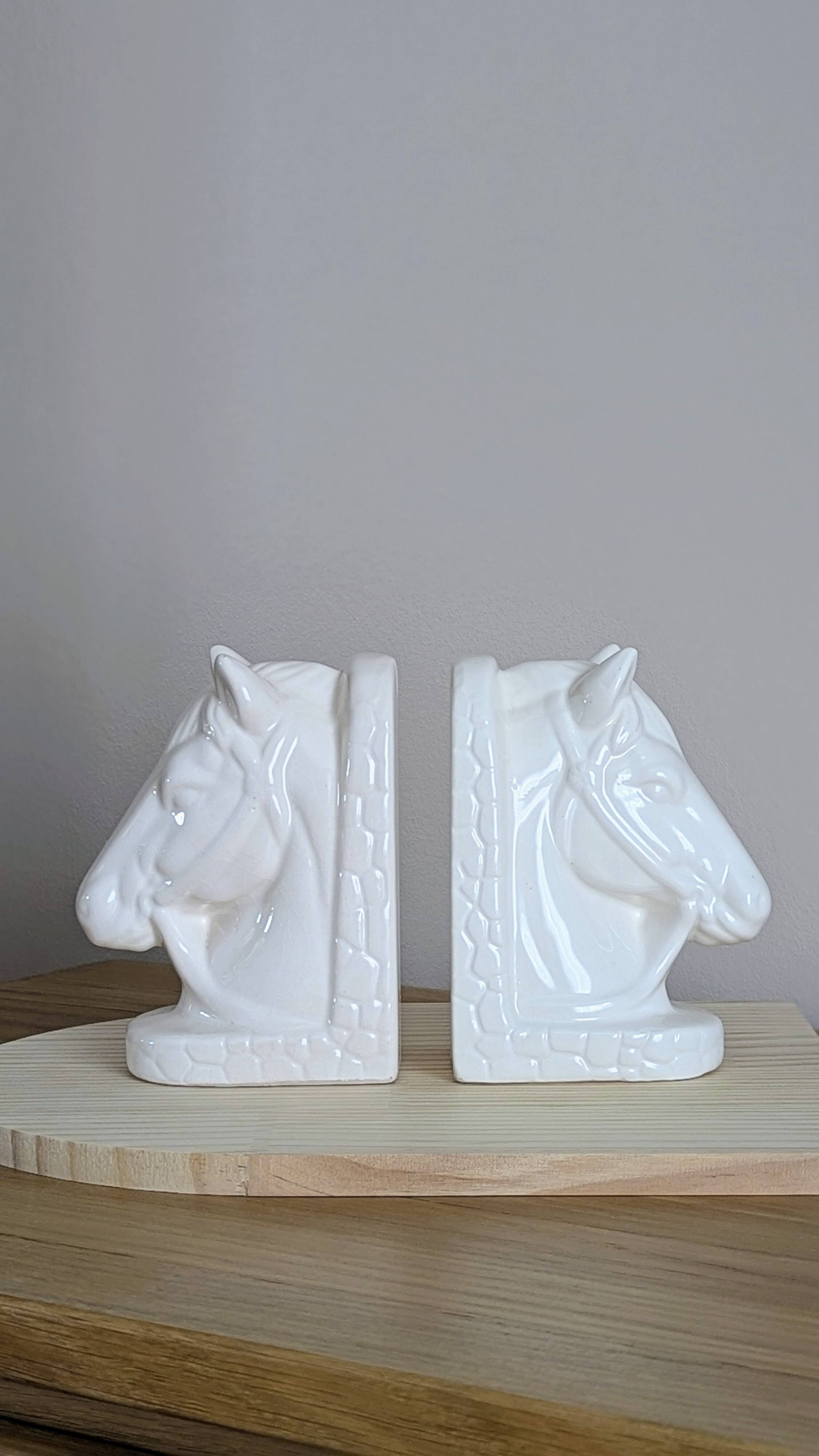 Beautiful pair of vintage ceramic bookends (D-0022)