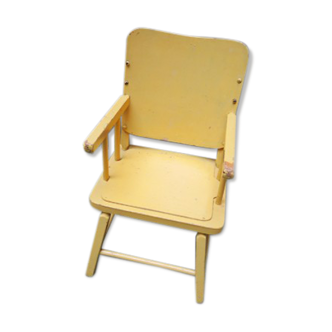 Chaise pour enfant en bois jaune