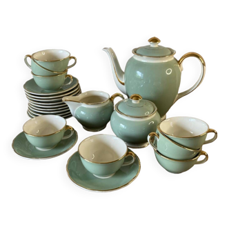 Villeroy and Boch water green and gold edging coffee service