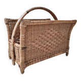 Rattan magazine holder