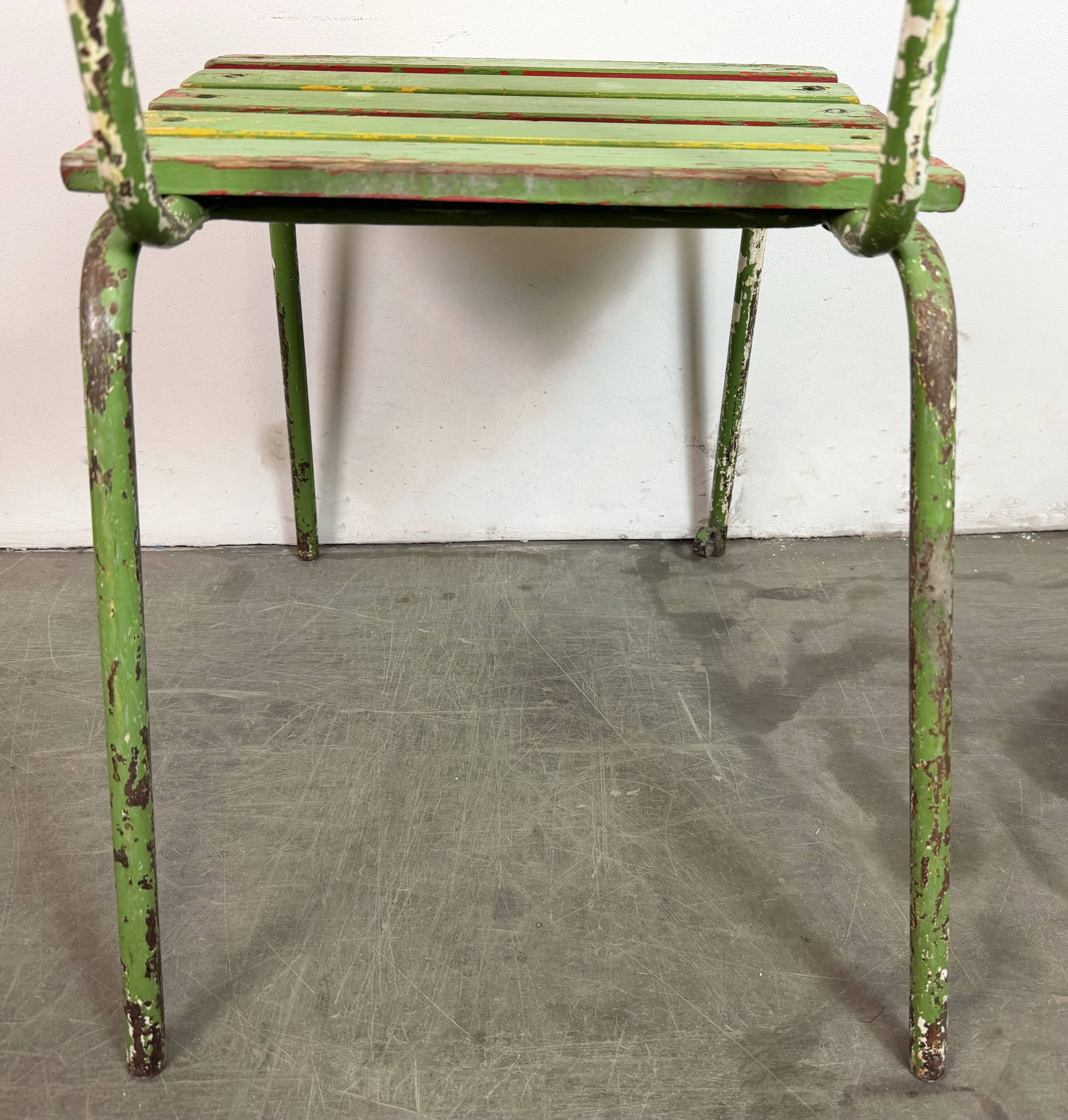 Chaise industrielle verte vintage, années 1960