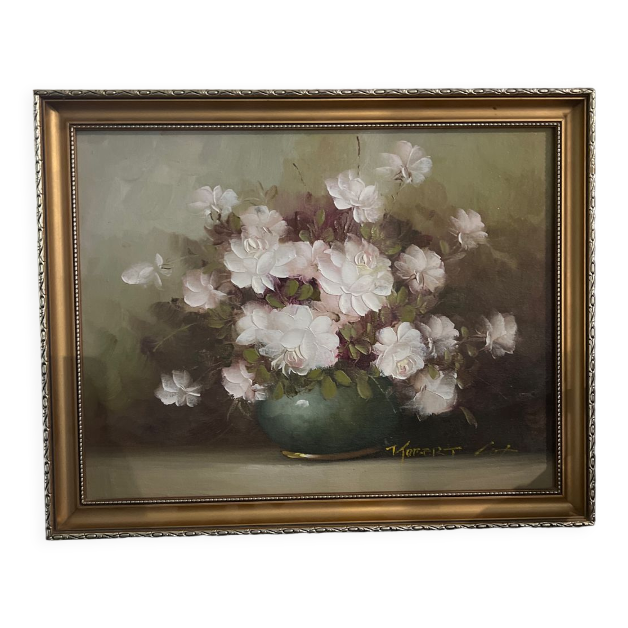 Natur dead vase with peonies