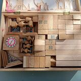 Jeu de construction architecture en bois 1930-1940
