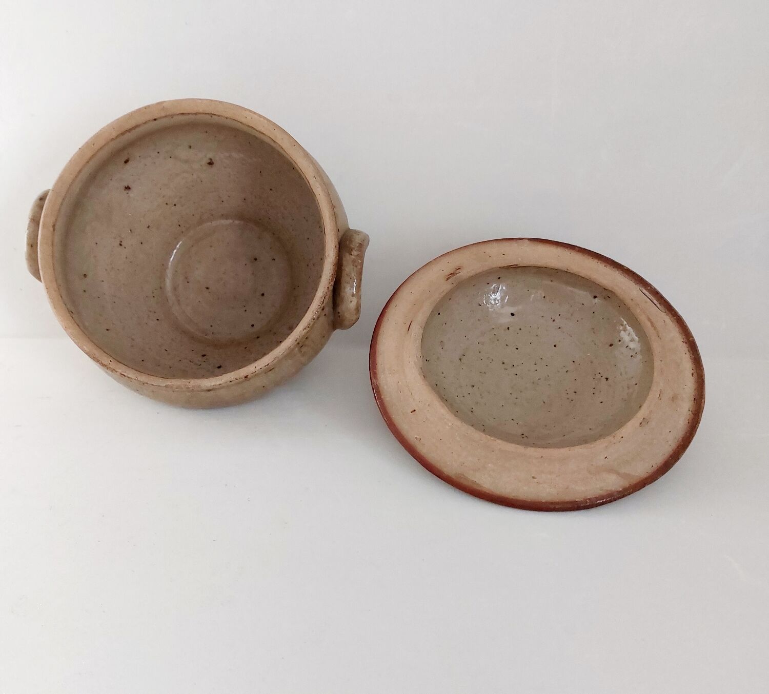 Small glazed stoneware tureen