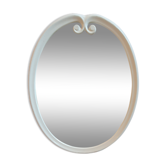 Miroir métal blanc de 1970