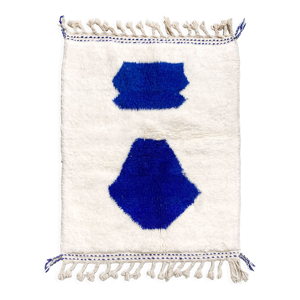 Tapis berbère marocain - bleu motifs