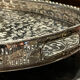 Large silver metal tray