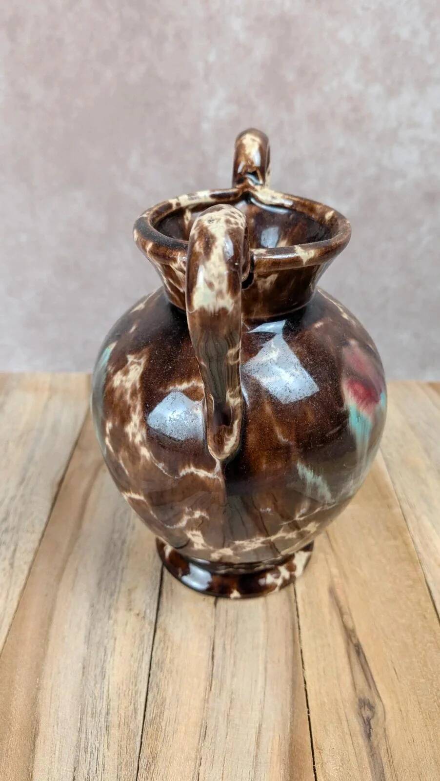 Small antique vase in glazed ceramic – handles –