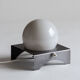 Wall lamp or table lamp in steel and opaline, France, 80s