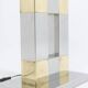 Sandro Petti. Geometric lamp in silvered and gilded metal. 1970s.