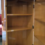 Postmodern octagonal gueridon in sycamore and rosewood, 1980–1990