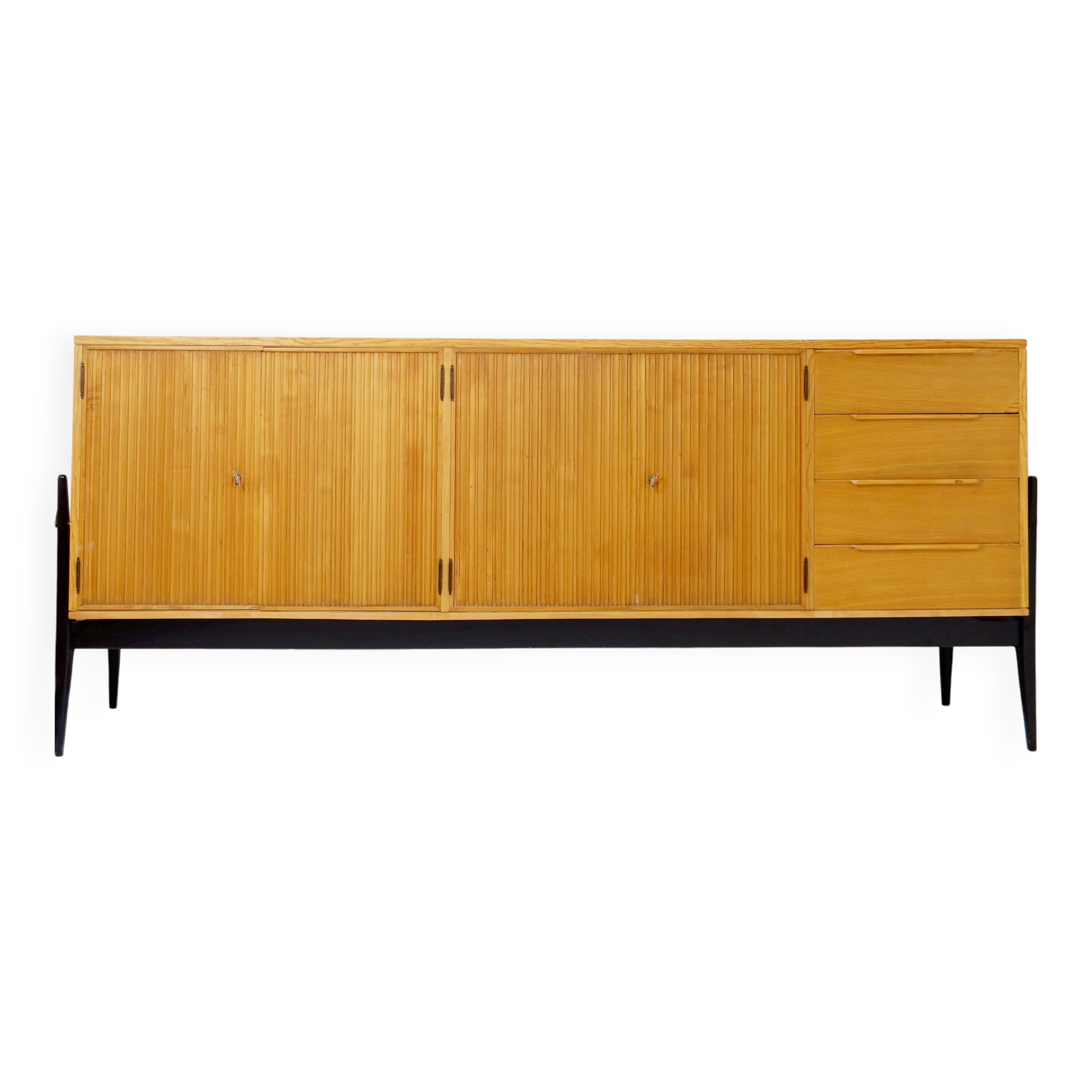 De Coene four-door, four-drawer sideboard (c.1956) - Alfred Hendrickx style Belgium 1950s
