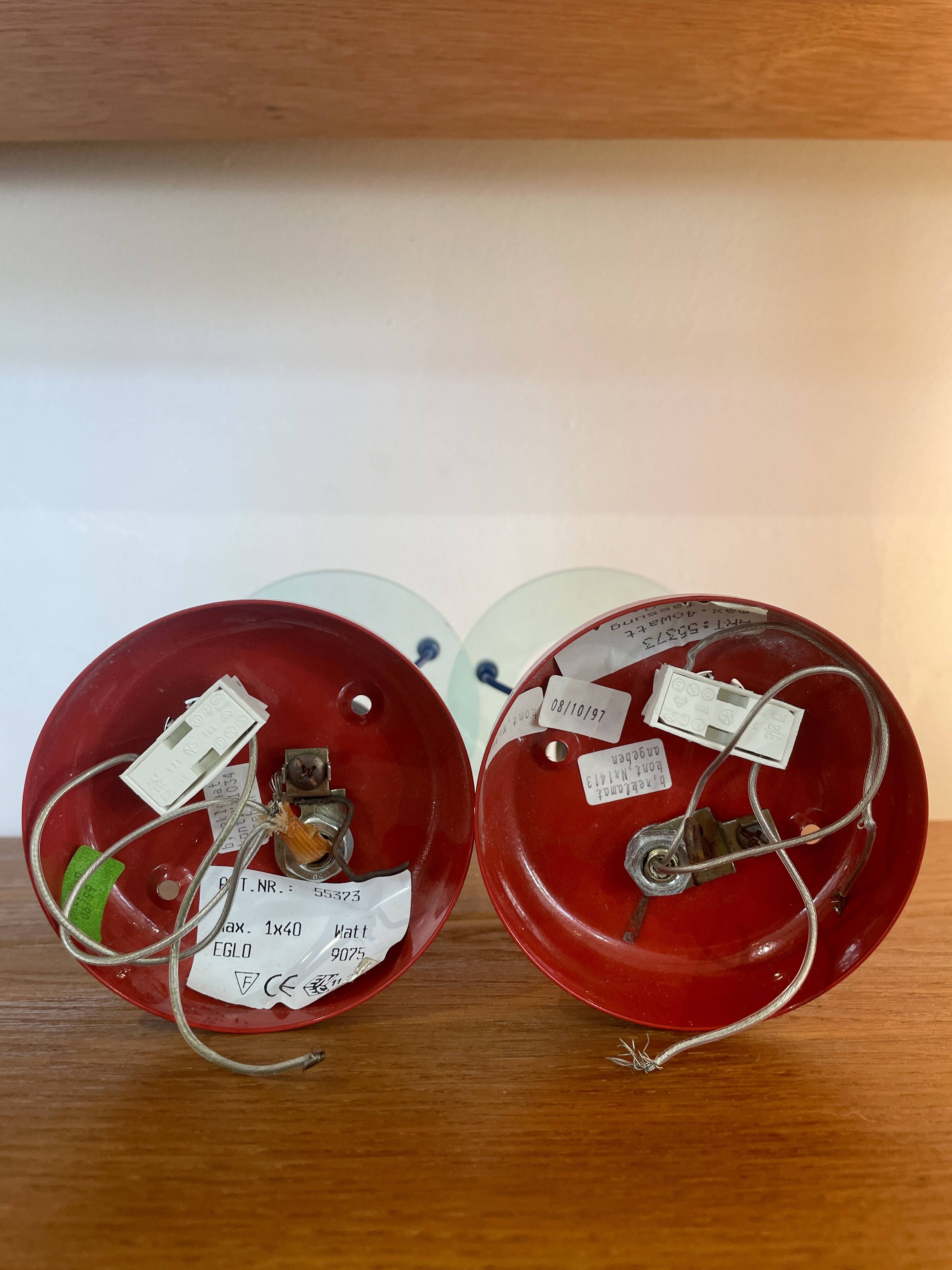 Pair of 90s multi-colored wall lights