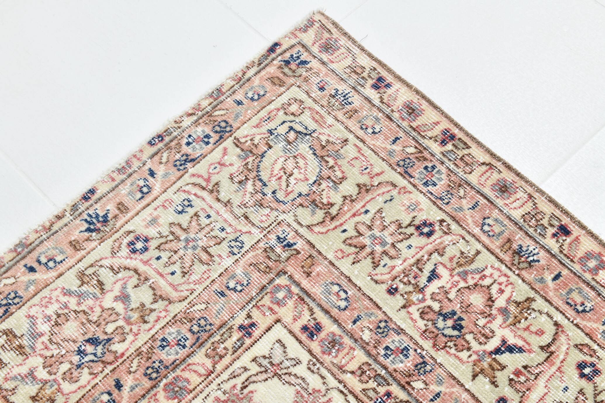 9x12 Faded Beige Large Area Vintage Persian Rug, 277x354 Cm