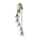 1960s mid century cascading lamp 7 flower-shaped glass shades and brass chandelier