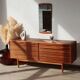 Vintage zebrano and walnut furniture from Morris of Glasgow.