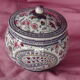 Bonbonnière in Gien earthenware cashmere decoration