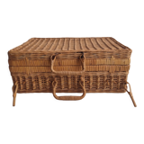 Wicker and vintage rattan suitcase
