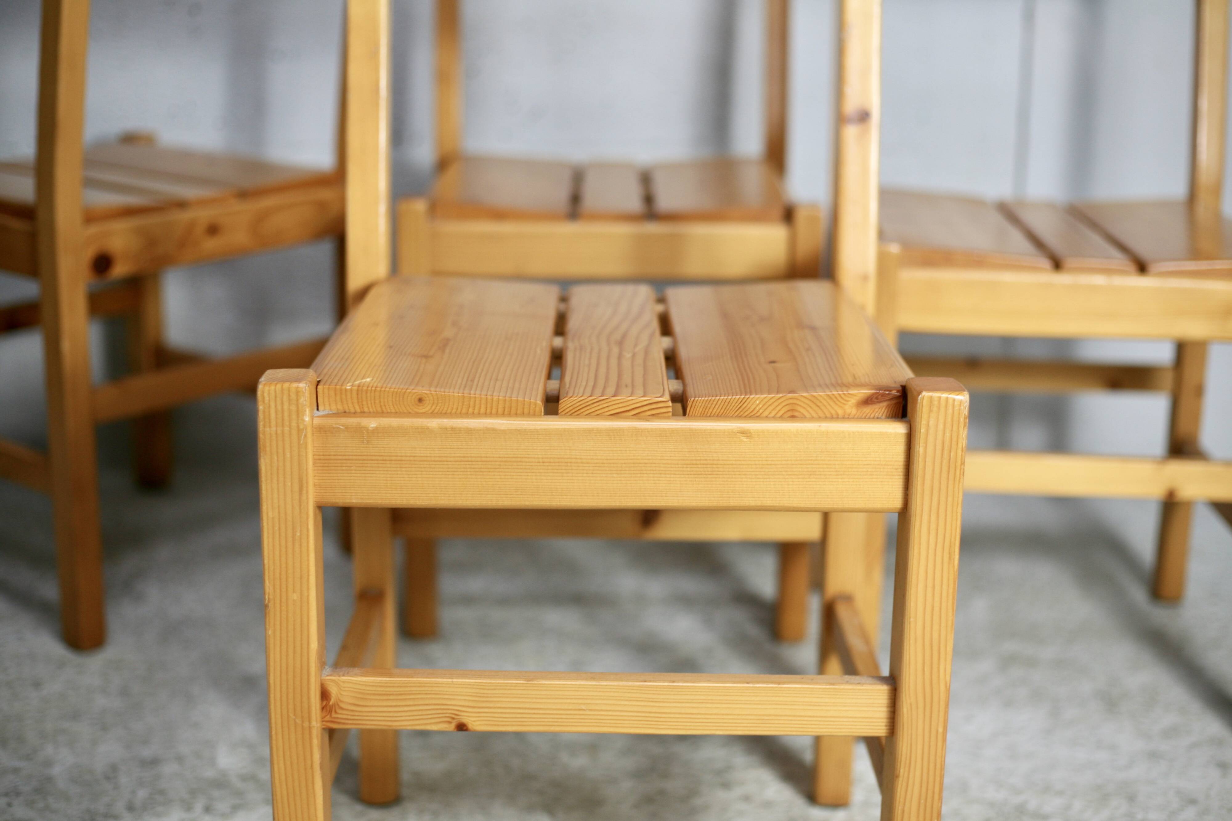 Charlotte Perriand (selection of) for Les Arcs, set of 4 chairs, France, circa 196