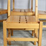 Charlotte Perriand (selection of) for Les Arcs, set of 4 chairs, France, circa 196