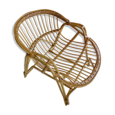 Rattan shell armchair 1960 vintage adult