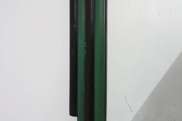 Miroir Art Déco français en bois sculpté vert, années 1930