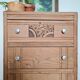 Art Deco chest of drawers curved legs raw wood