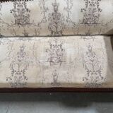 Mahogany wood/fabric bench circa 1900
