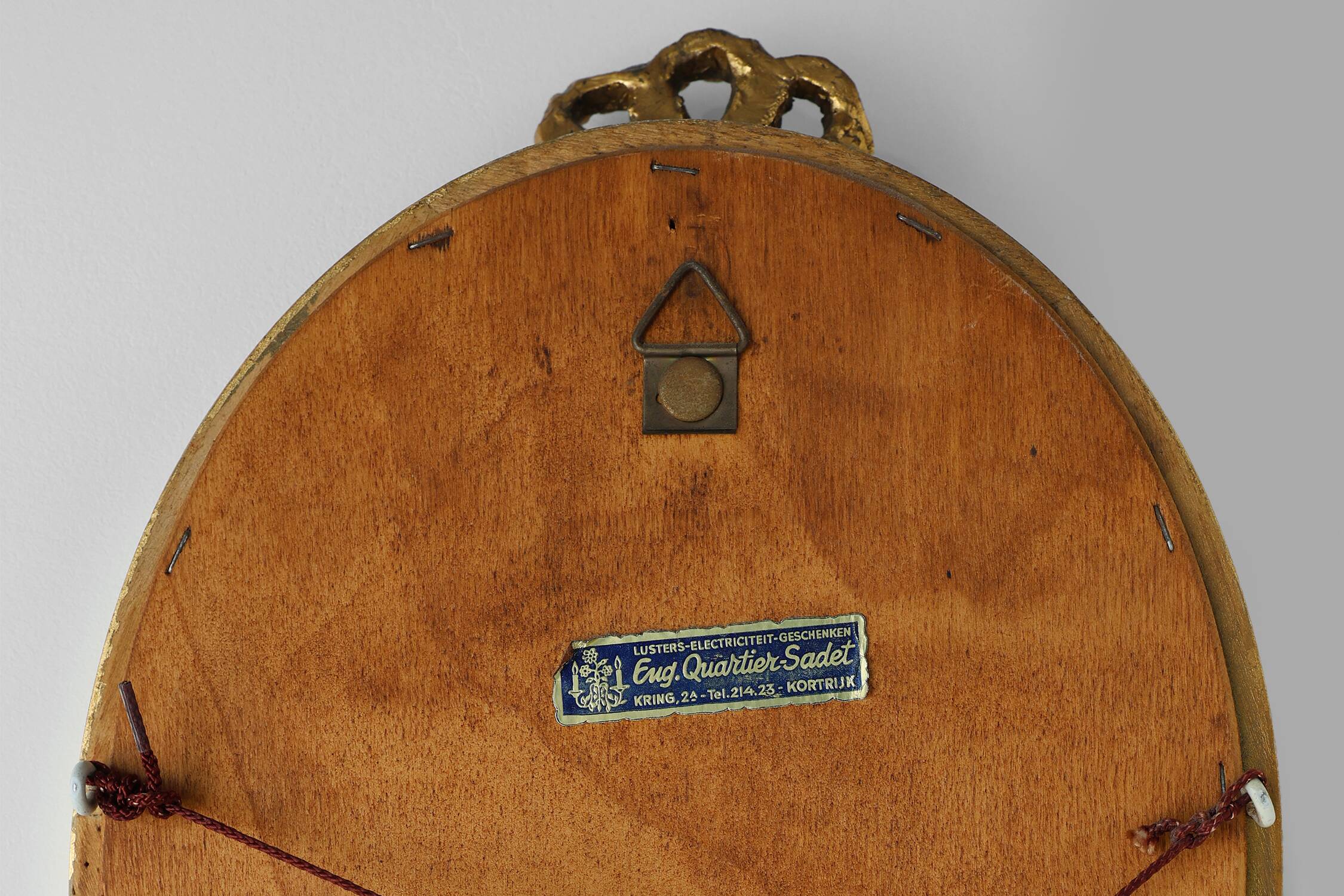 Dutch Wood with Beveled Louis-Philippe Style Mirror labeled Pieterman, 1950