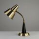 Table / Desk Lamp Model 600/5 by Gemi — Swedish Modernism in Black & Brass, 1960s