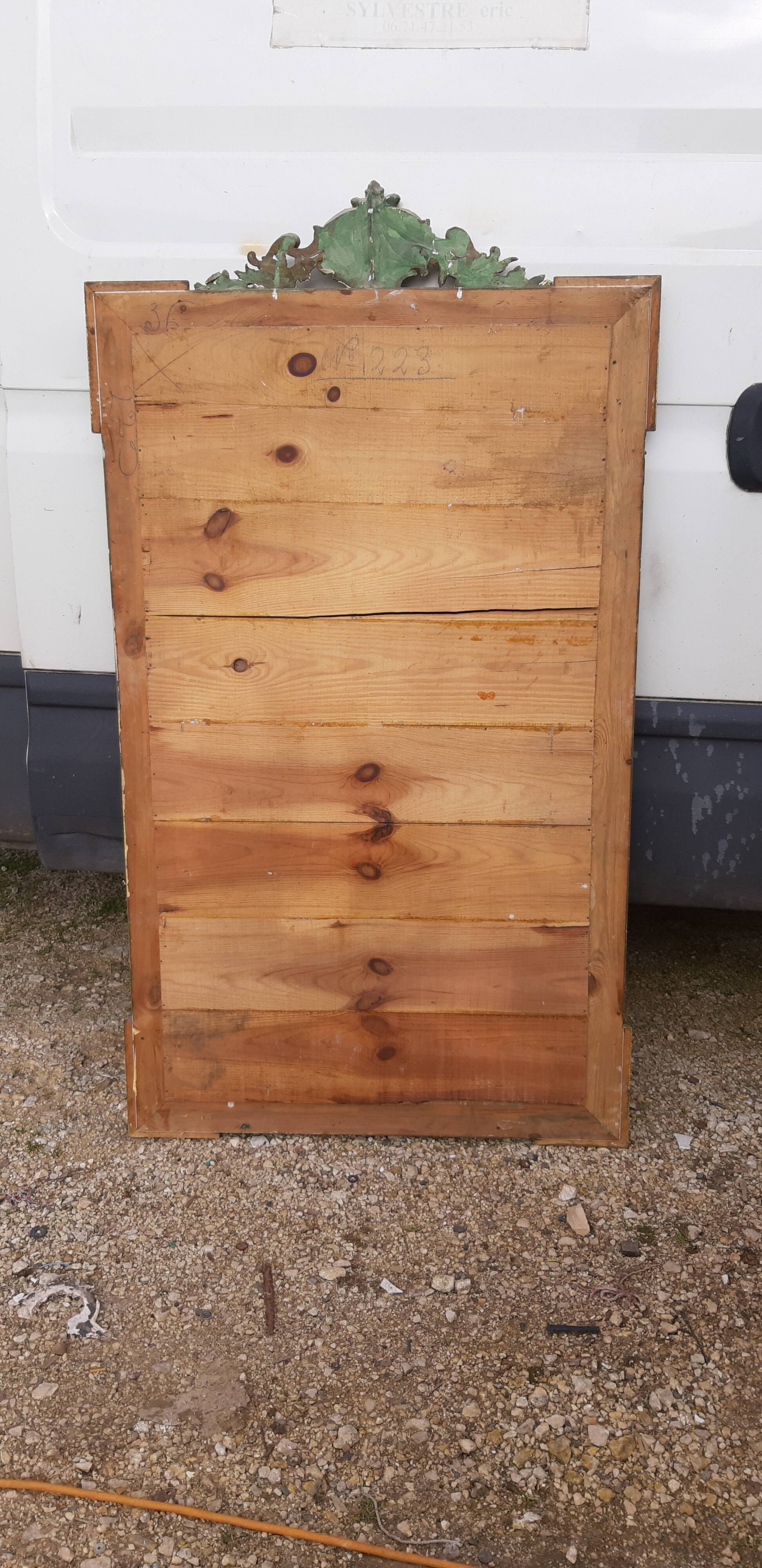 Mirror 19 th wood and golden stuc 156x87cm