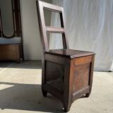 Antique oak storage chair
