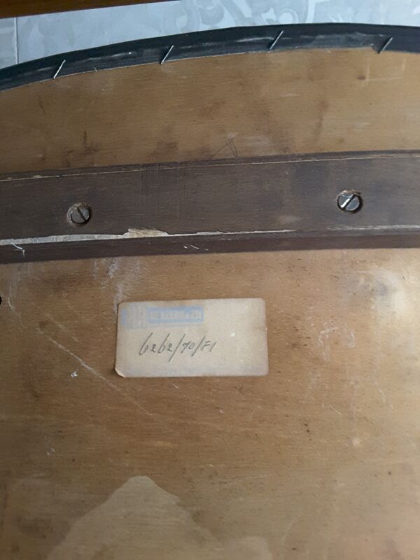 Chaise accoudoir en merisier massif années 1960