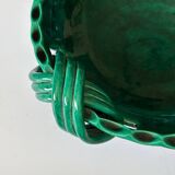 Green ceramic bowl signed Roy Yvon 1950 31cm