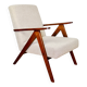 Vintage armchair B-310 VAR beige boucle dark structural wood 1970s - 2 pieces available