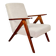 Vintage armchair B-310 VAR beige boucle dark structural wood 1970s - 2 pieces available