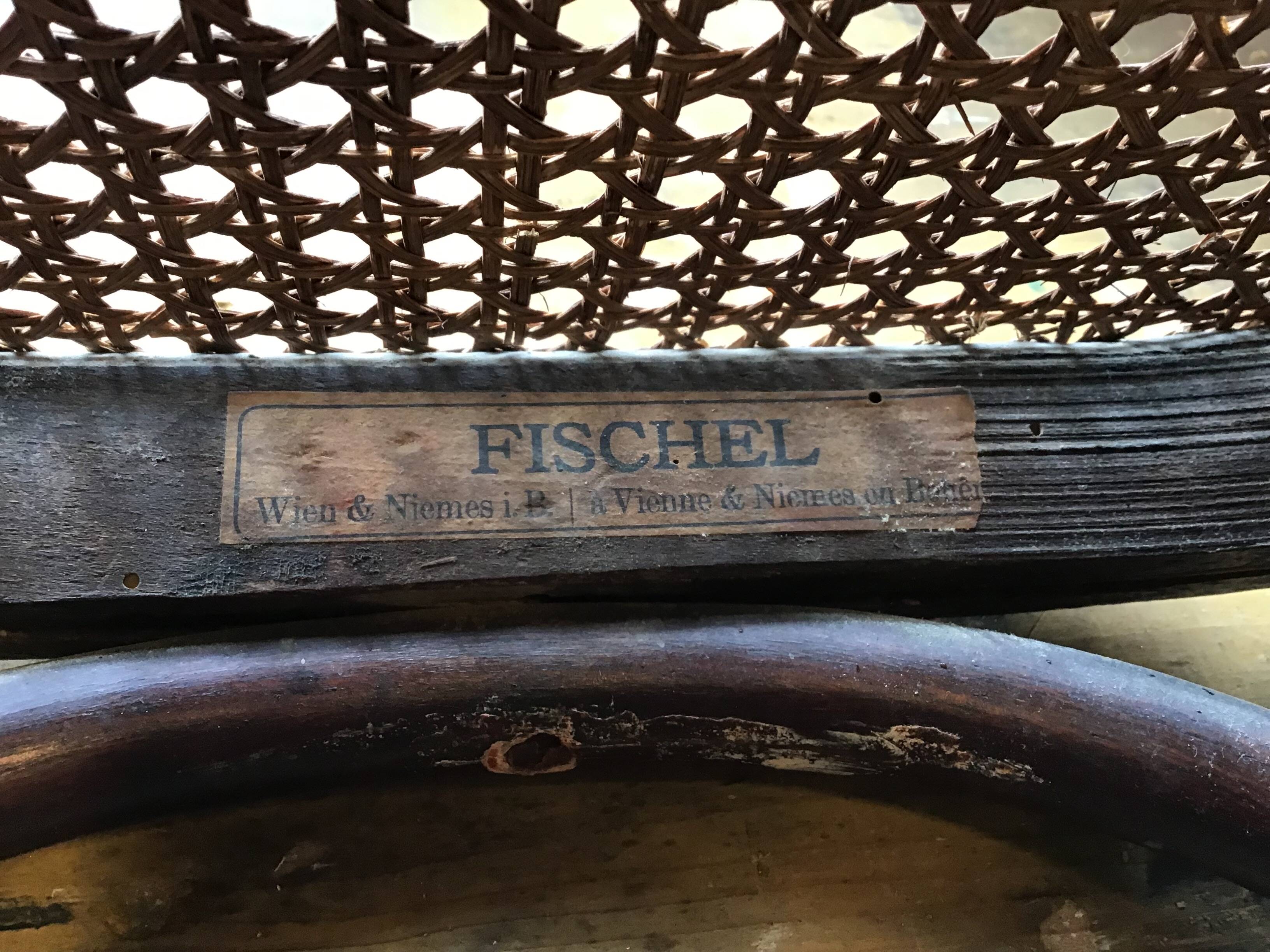 6 chaises bistrot cannées signées Fischer