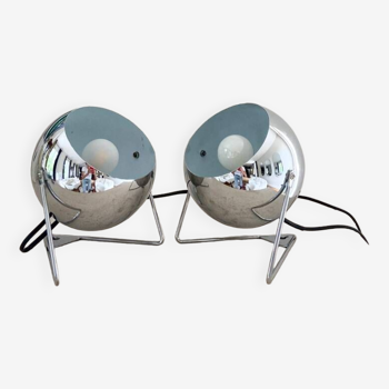 Pair of metal “Eye-ball” spirit lamps