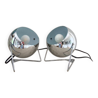 Pair of metal “Eye-ball” spirit lamps