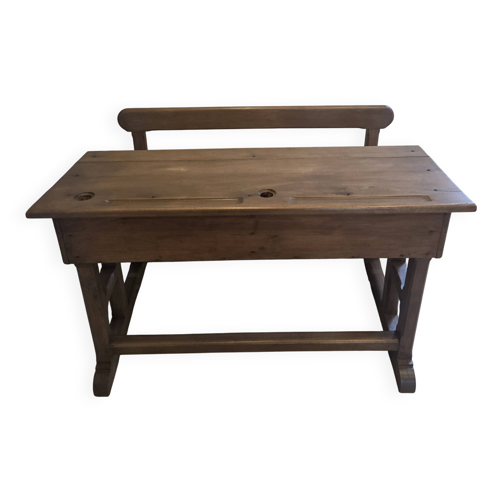 Authentic Double School Desk from the Early 20th Century (1900-1940) -